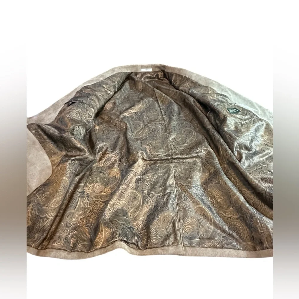 Lauren Ralph Lauren Men’s Corduroy Blazer Beige Paisley Lined 50R‎ Sport Coat